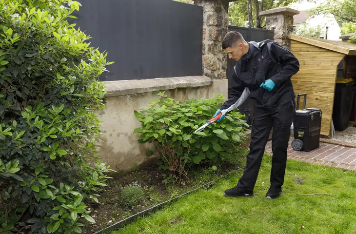Technicien traite les moustiques